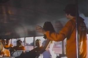Charming golden-haired amateur wife gives head to a sportsman in a bus
