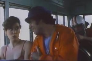 Charming golden-haired amateur wife gives head to a sportsman in a bus