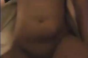 Juggy dark brown sucks and rides my dong and lets me cum on her bra buddies