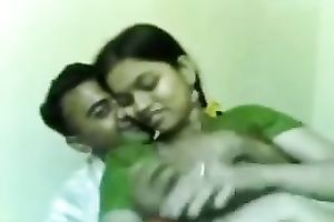 Homemade video with me kneading my Indian GF's boobs