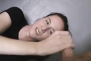 Petite and shy dark brown girlfriend gives head and takes a facial