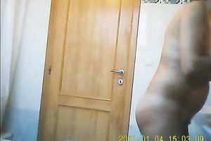 Solo movie scene with my chubby older slutwife flashing her naked body