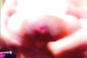 Fingering my slit and playing with my lactating love muffins