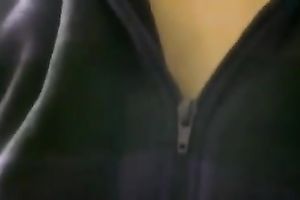 Lustful cutie showed me her well-matured boobs in the shop