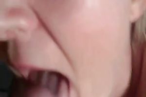 Nice orall-service by slim and lascivious white hottie in her bedroom