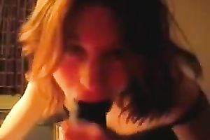 POV movie scene with a charming college horny white wife working on my jock