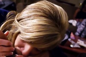 My miniature tittied girlfriend sucks like pro but gives awful titjob