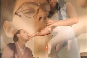 Retro dark brown disrobes and allows a fellow to play with her large bazookas