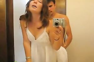 My playful girlfriend is blowing my delicious shlong in the baths