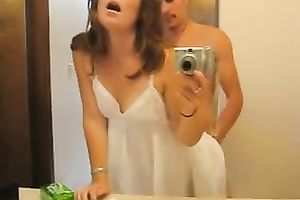 My playful girlfriend is blowing my delicious shlong in the baths