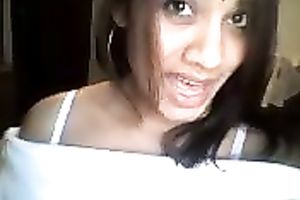 Awesome Indian cute wife with large boobies on home episode