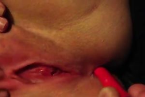 Voluptuous white black cock sluts with hairless cookie masturbating