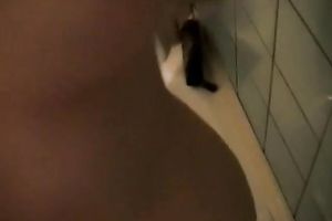 Busty torrid brunette hair gives her perverted BF good unfathomable face hole right in baths