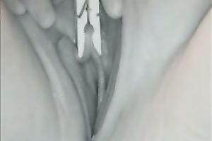 Solo movie scene with me masturbating my twat with a clothespeg