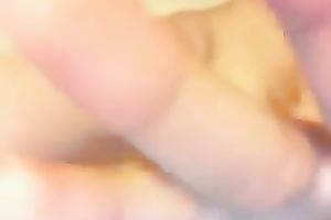 Private episode of soaked housewife finger fucking her captivating puffy pussy