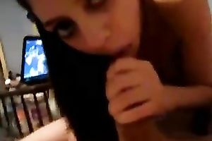 My GF is greater quantity than cheerful to engulf my large cock in front of the camera