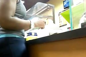 This babe has a large and rounded gazoo like the letter C