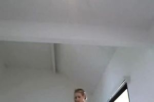 Insanely sexy slender golden-haired white wife with large merry mounds