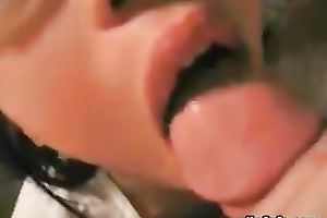 Perverted and perverted Asian honey sucks schlong for jizz