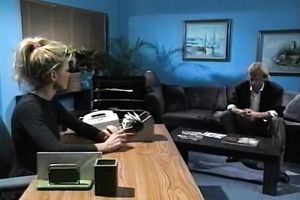 Slutty secretary enjoyed a big and chunky jock of her boss