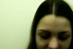 My cute brunette paramour sucks my pecker in a public baths