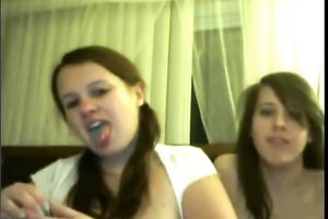 Two bored perverted hotties playing with their constricted snatches