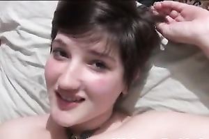 Just her 1st facial cumshots getting filmed on web camera