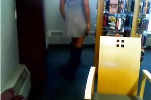 My GF flashing her bra buddies and twat in the library