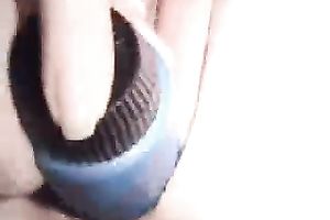 Voracious girlfriend pokes her soaked wet crack with sex toy at night