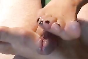 Amazing oily footjob makes me cum a sticky thick load