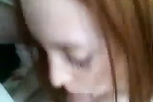 My spruce red-haired girlfriend knows how to give a worthy head