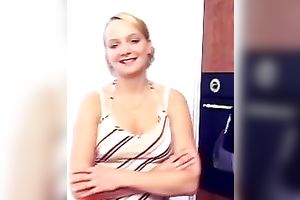 Slutty slut with precious milk cans comes to her dude's abode