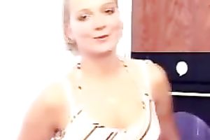 Slutty slut with precious milk cans comes to her dude's abode