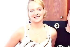 Slutty slut with precious milk cans comes to her dude's abode