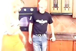 Slutty slut with precious milk cans comes to her dude's abode