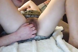 Homemade sex tape with me eating my bride's hirsute cum-hole