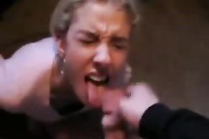 Beautiful and cheerful college playgirl facial compialtion