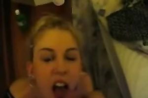 Beautiful and cheerful college playgirl facial compialtion
