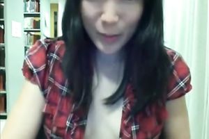 Sexy Asian legal age teenager gets wicked in the library and pleasures herself