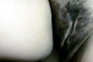 Hairy coochie of my white slutwife filmed closeup on home film