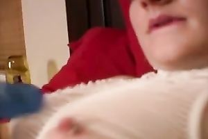 Busty legal age teenager ginger BBC slut flashes her enjoyable nipps on web camera