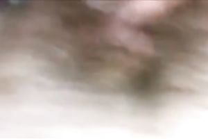 Close up vid with me rubbing my pecker against my bulky wife's pussy