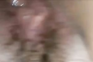 Close up vid with me rubbing my pecker against my bulky wife's pussy