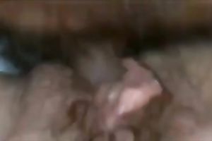 Close up vid with me rubbing my pecker against my bulky wife's pussy