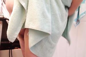 My obese slutwife dries her large love melons and unshaved love tunnel after shower
