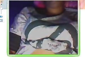 Erotic cam show with an dilettante girl flashing her titties and wazoo