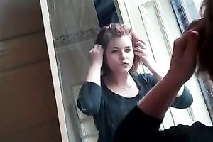 My self confident amateur wife looks nice-looking smokin' a cigarette