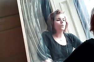 My self confident amateur wife looks nice-looking smokin' a cigarette