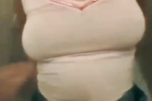 Skanky golden-haired is going down on me in the public restroom