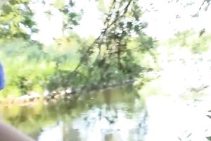 Lewd golden-haired sucks her BF's large dick and then she rides it like a cowgirl